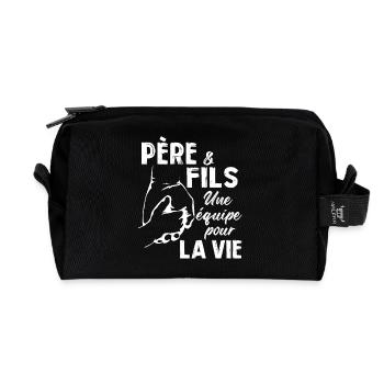 Père et Fils une equipe pour la vie - Trousse de toilette en tissu recyclé - noir - Devant