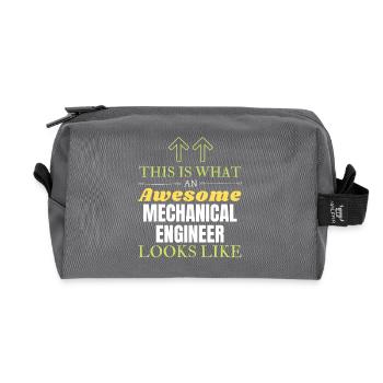 This is What an Awesome Mechanical Engineer Looks - Recycled Toiletry Zip Bag - anthracite - Front