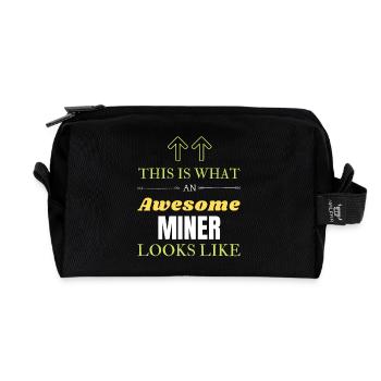 This is What an Awesome Miner Looks Like - Recycled Toiletry Zip Bag - black - Front