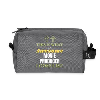 This is What an Awesome Movie Producer Looks Like - Recycled Toiletry Zip Bag - anthracite - Front