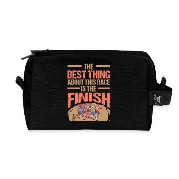 Sprinting Best Thing Is Finish Running - Recycled Toiletry Zip Bag - black - Front