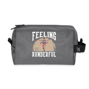 Marathon Feeling Runderful Running - Recycled Toiletry Zip Bag - anthracite - Front