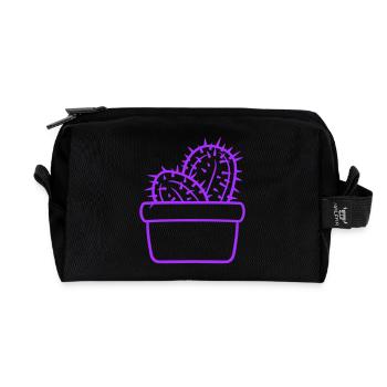 Cactus Plant Prickly Spiny Deserts Cacti - Recycled Toiletry Zip Bag - black - Front