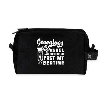 Genealogy Rebel Research Past My Bedtime - Recycled Toiletry Zip Bag - black - Front