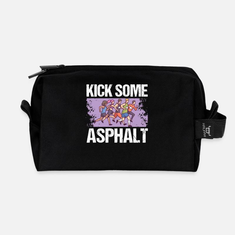 Jogging Kick Un peu de course sur asphalte - Trousse de toilette en tissu recyclé - noir