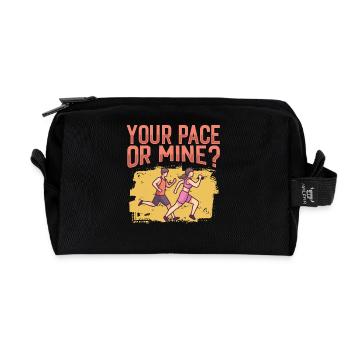 Jogging Your Pace Or Mine Running - Recycled Toiletry Zip Bag - black - Front