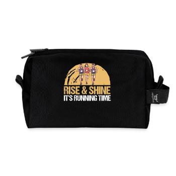 Marathon Running Time Running - Recycled Toiletry Zip Bag - black - Front
