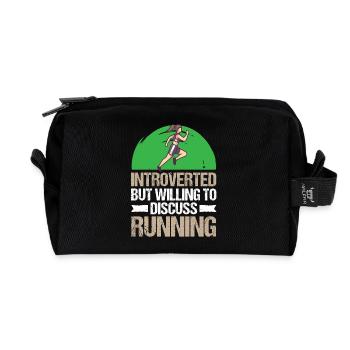 Marathon Willing To Discuss Running - Recycled Toiletry Zip Bag - black - Front
