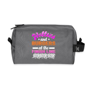 Marathon Hotties And Burgers Running - Recycled Toiletry Zip Bag - anthracite - Front