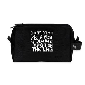 Stay calm and blame it on lag – Gaming - Recycled Toiletry Zip Bag - black - Front