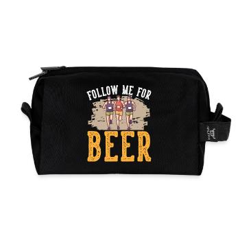Marathon Follow Me For Beer Running - Recycled Toiletry Zip Bag - black - Front