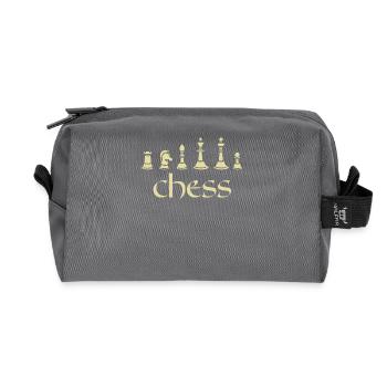 Board Game Checkmate Chessboard Chess - Recycled Toiletry Zip Bag - anthracite - Front