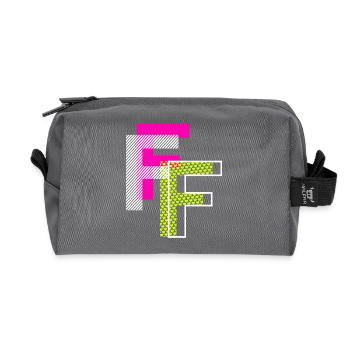 F Buchstabe - Recycelte Kulturtasche - Anthrazit - Vorne