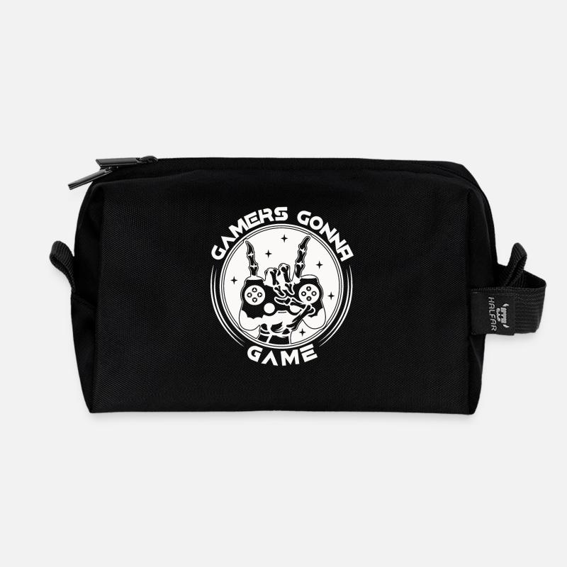 Gamers will always gamble Gaming Accessories - Recycled Toiletry Zip Bag - black