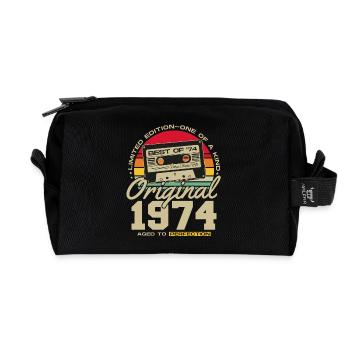 Original 1974 Vintage Vintage Rétro Anniversaire - Trousse de toilette en tissu recyclé - noir - Devant