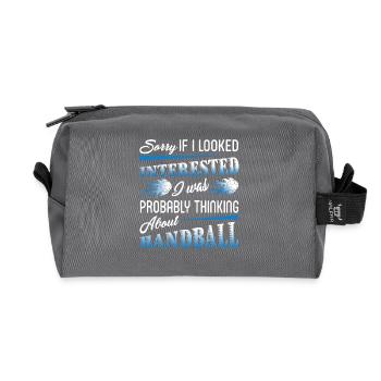 I Was Probably Thinking About Handball - Recycled Toiletry Zip Bag - anthracite - Front