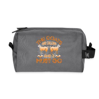 The Goats Are Calling And I Must Go - Recycled Toiletry Zip Bag - anthracite - Front