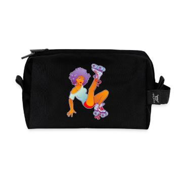 Roller Derby Girl - Recycled Toiletry Zip Bag - black - Front