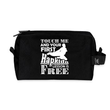 Touch Me And Hapkido Lesson Is Free - Recycled Toiletry Zip Bag - black - Front