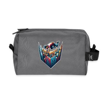 Parkour - Recycled Toiletry Zip Bag - anthracite - Front