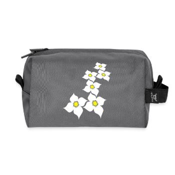 Beaucoup de jolies fleurs motif décoratif coloré belle - Trousse de toilette en tissu recyclé - anthracite - Devant