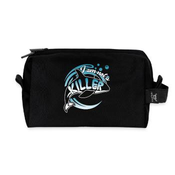Killer Whale I am Not A Killer - Recycled Toiletry Zip Bag - black - Front