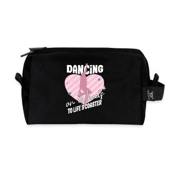Roller Skating Skate Dancing on Wheels Gifts - Recycled Toiletry Zip Bag - black - Front