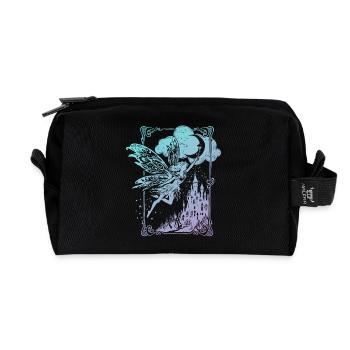 Fee im Scherenschnitt Vintage Look - Recycelte Kulturtasche - Schwarz - Vorne