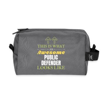 This is What an Awesome Public Defender Looks Like - Recycled Toiletry Zip Bag - anthracite - Front