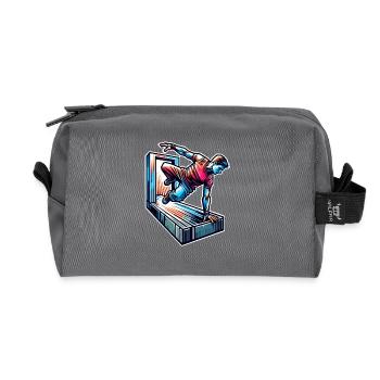 Parkour - Recycled Toiletry Zip Bag - anthracite - Front