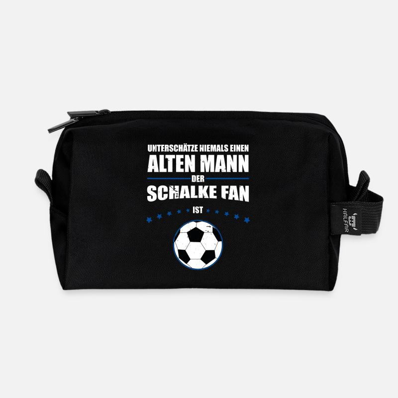 Alter Mann - Schalke Fan | Retro Spruch - Recycelte Kulturtasche - Schwarz