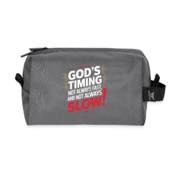 GOOD LUCK - Recycled Toiletry Zip Bag - anthracite - Front
