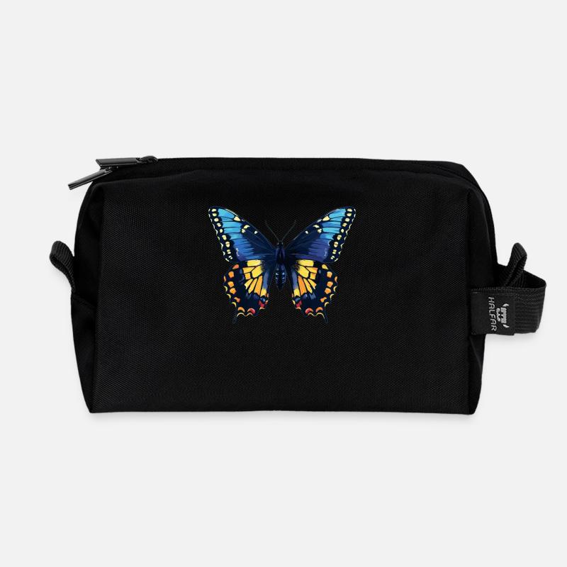 Butterfly Schmetterlinge Schmetterling - Recycelte Kulturtasche - Schwarz