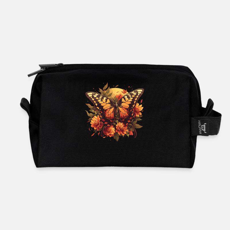 Butterfly Schmetterlinge Schmetterling - Recycelte Kulturtasche - Schwarz
