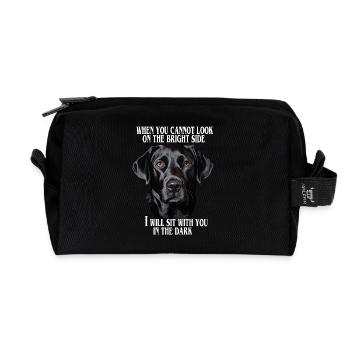 Citation du labrador noir - Trousse de toilette en tissu recyclé - noir - Devant