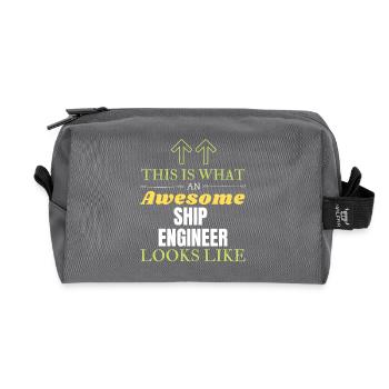 This is What an Awesome Ship Engineer Looks Like - Recycled Toiletry Zip Bag - anthracite - Front