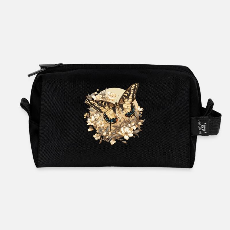 Butterfly Schmetterlinge Schmetterling - Recycelte Kulturtasche - Schwarz