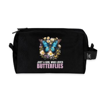 Butterfly Schmetterlinge Schmetterling - Recycelte Kulturtasche - Schwarz - Vorne