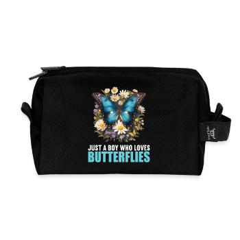 Butterfly Schmetterlinge Schmetterling - Recycelte Kulturtasche - Schwarz - Vorne