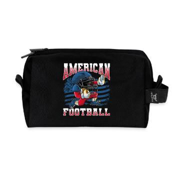 Footballeur Quart-arrière Football américain - Trousse de toilette en tissu recyclé - noir - Devant