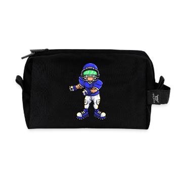 Sport Rugby Dancing Player Football - Recycled Toiletry Zip Bag - black - Front