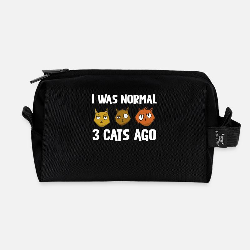 Ich War Vor 3 Katzen Normal Lustiges Katzenmotiv - Recycelte Kulturtasche - Schwarz