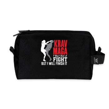 Krav Maga Femme Défense Arts Martiaux - Trousse de toilette en tissu recyclé - noir - Devant