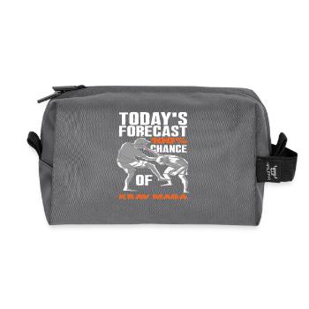 Krav Maga Training Athletes - Recycled Toiletry Zip Bag - anthracite - Front