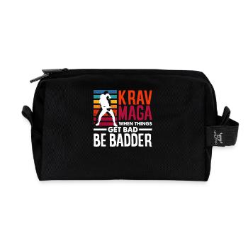 Krav Maga Retro Fighting Sport Défense - Trousse de toilette en tissu recyclé - noir - Devant