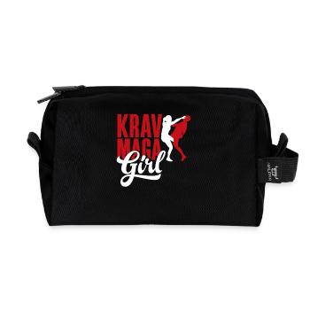 Krav Maga Girl Woman - Recycled Toiletry Zip Bag - black - Front