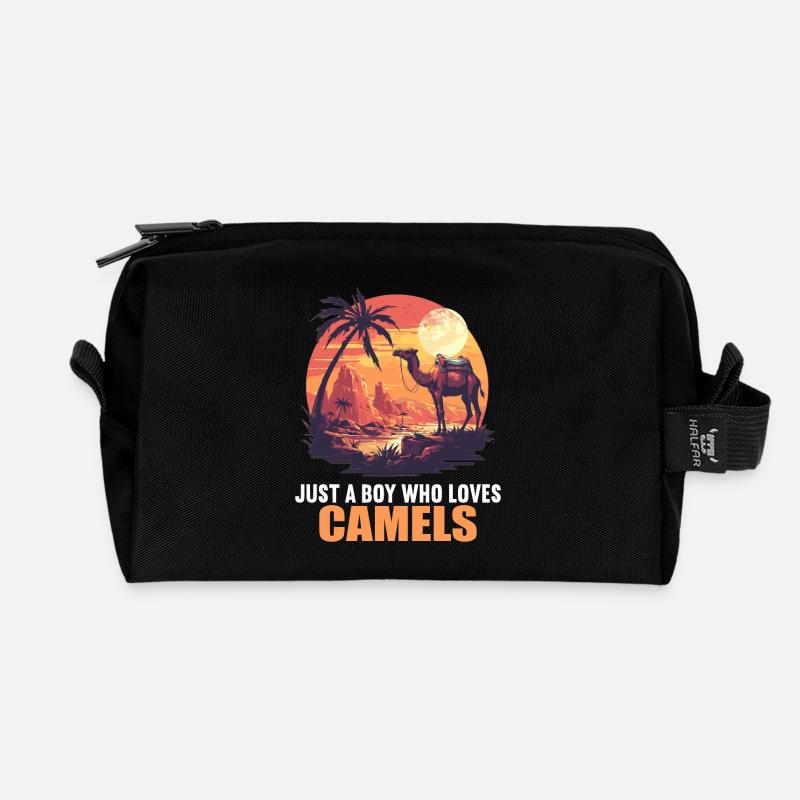 Camel Kamele Kamel - Recycelte Kulturtasche - Schwarz