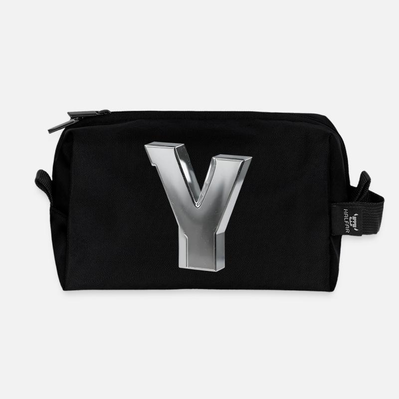 Chrome ,, Y " Metallic - Recycelte Kulturtasche - Schwarz