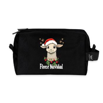 Weihnachten Schaf Feliz Navidad Niedlich Lustig - Recycelte Kulturtasche - Schwarz - Vorne