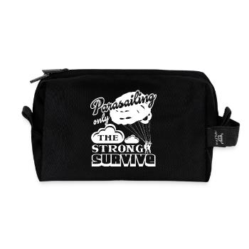 Parasailing Only The Strong Survive - Recycled Toiletry Zip Bag - black - Front